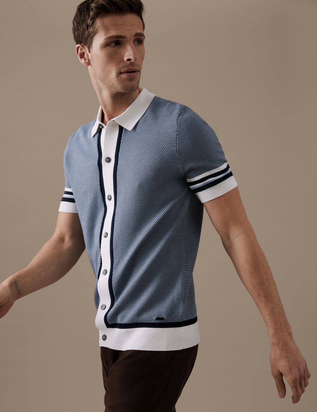 Cotton Modal Knitted Polo Shirt image 1