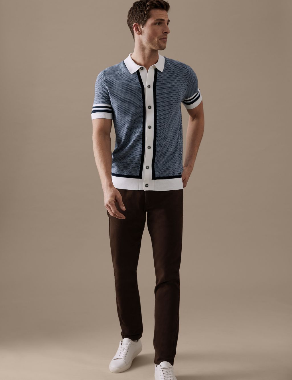 Cotton Modal Knitted Polo Shirt image 3