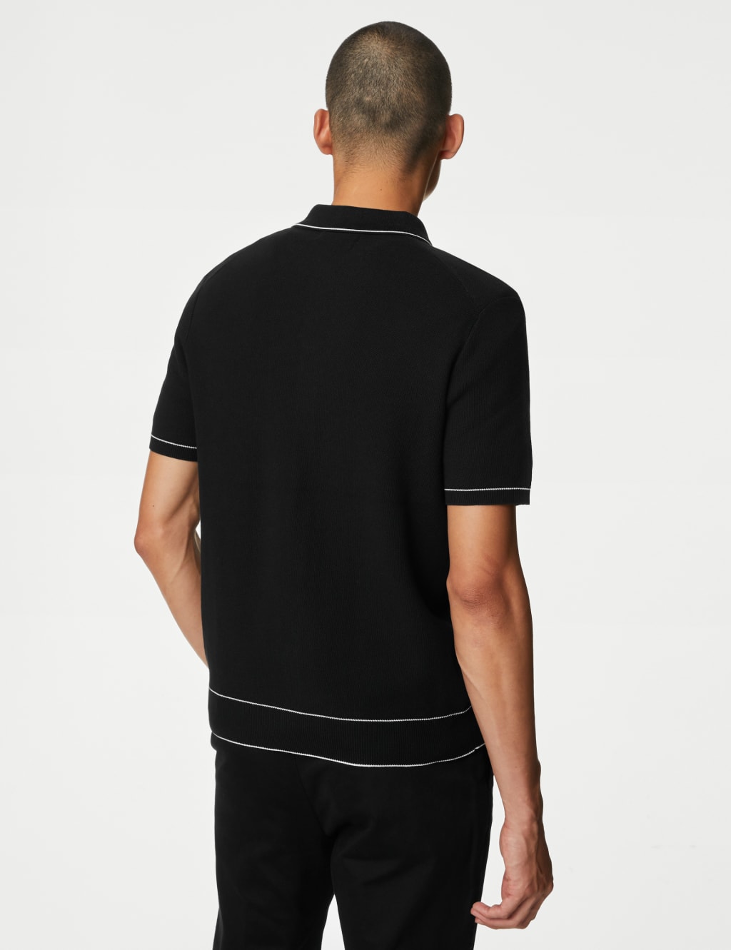 Cotton Modal Blend Knitted Polo Shirt image 5
