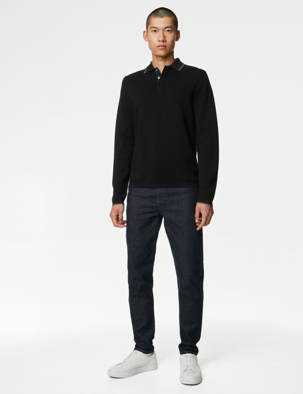 Long Sleeve Knit Polo