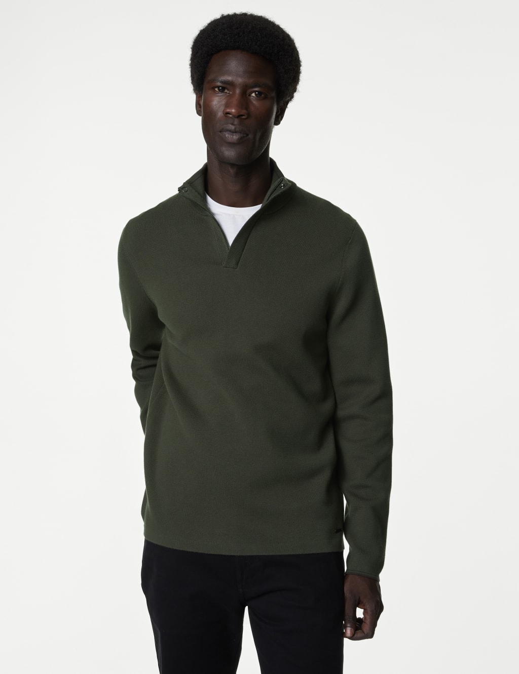 Miles | Men’s Wool Blend Half-Zip Knit Jumper