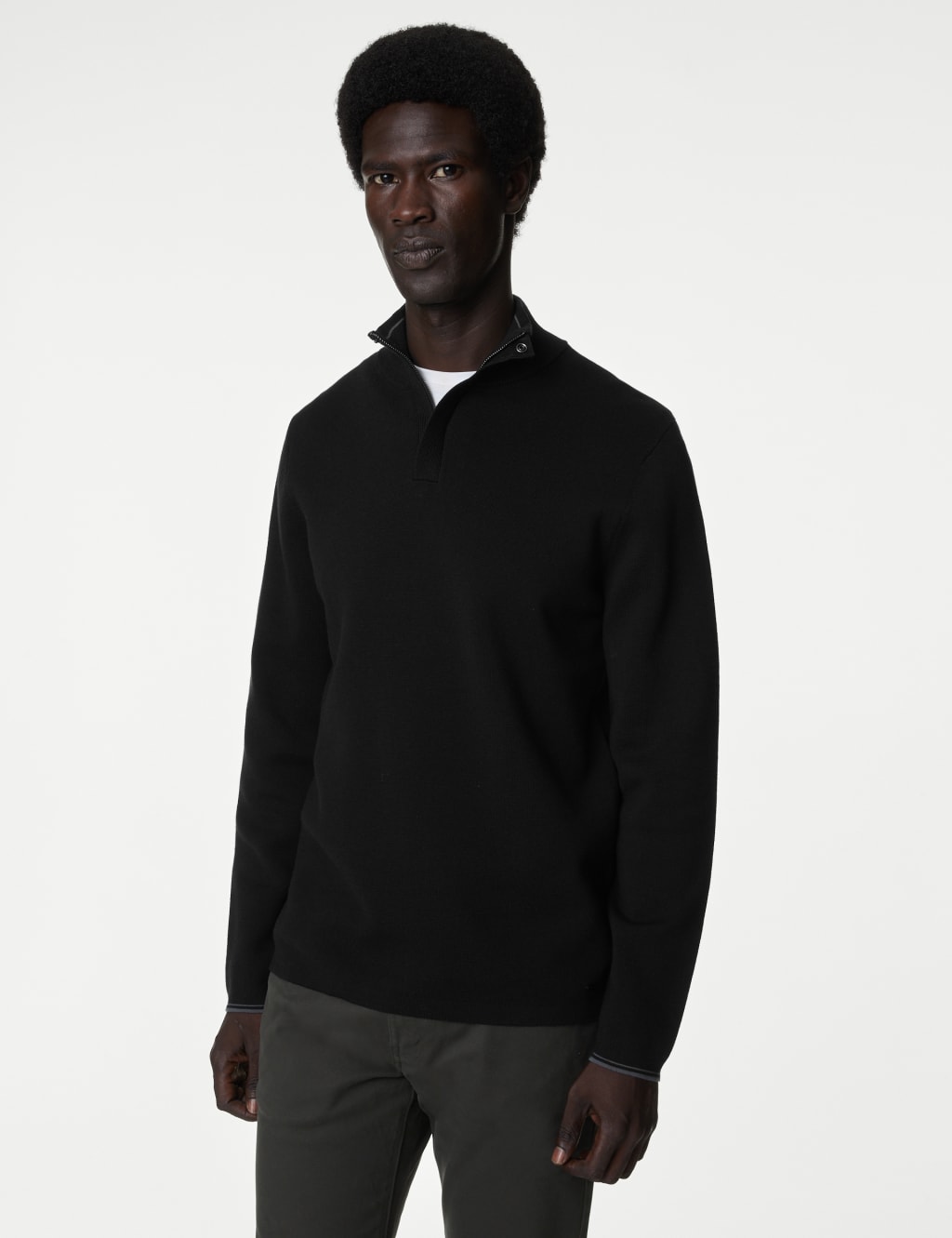 Cotton Blend Half Zip Jumper image 3
