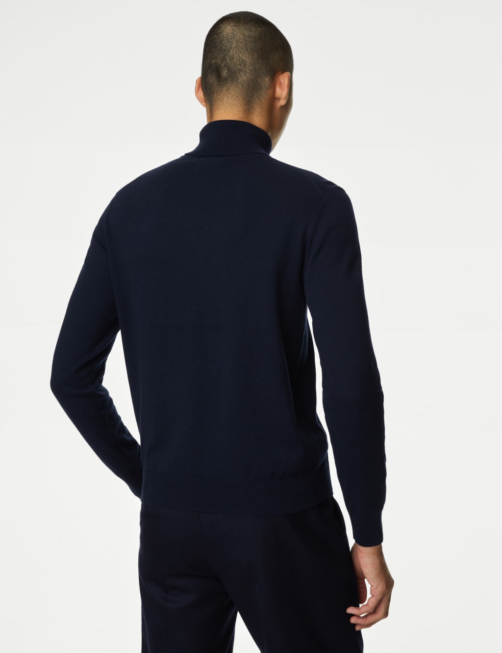 Cotton Rich Roll Neck Jumper with Wool image 5