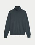 Cotton Rich Roll Neck Jumper with Wool