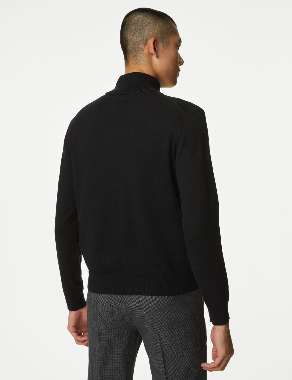 Cotton Rich Roll Neck Jumper with Wool image 5