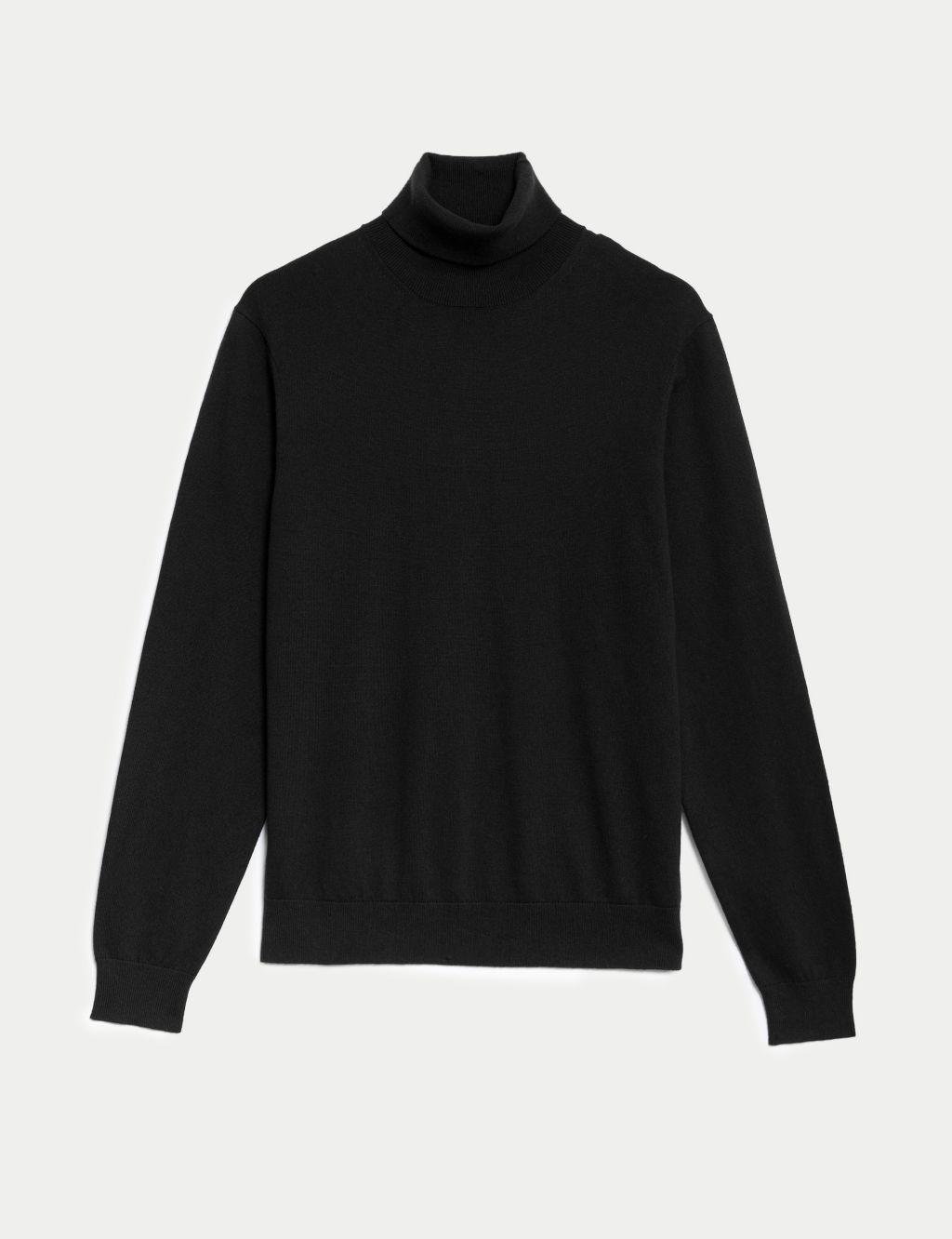 Cotton Rich Roll Neck Jumper with Wool image 1