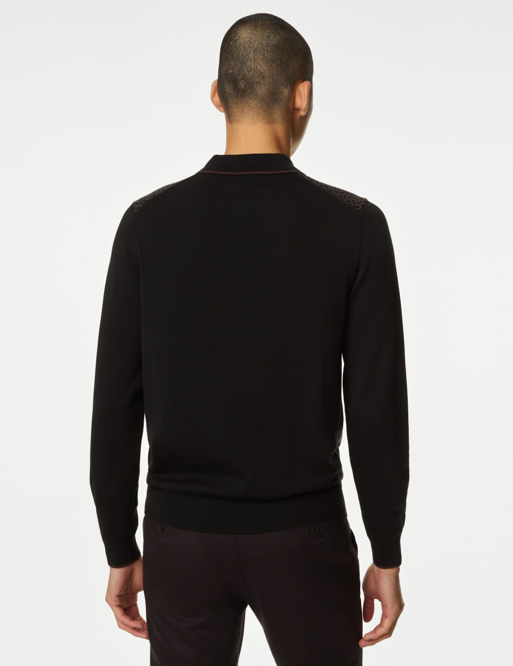 Cotton Rich Zip Up Knitted Polo Shirt image 5