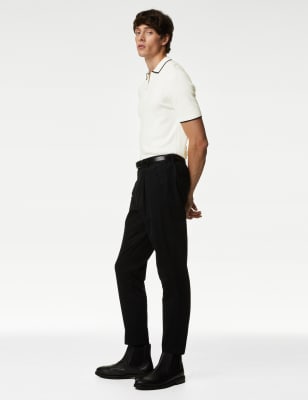 

Mens Autograph Strick-Poloshirt aus Baumwollmischgewebe mit Strukturmuster - Ecru, Ecru