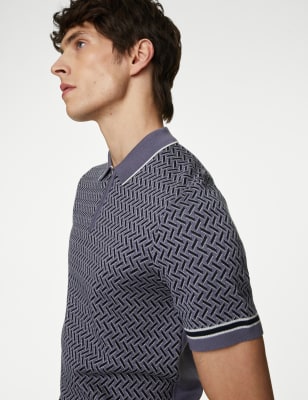 Knitted 2025 zip polo