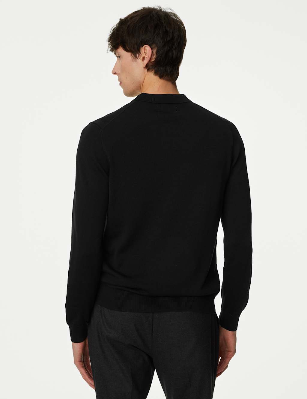 Cotton Rich Zip Up Knitted Polo Shirt image 5
