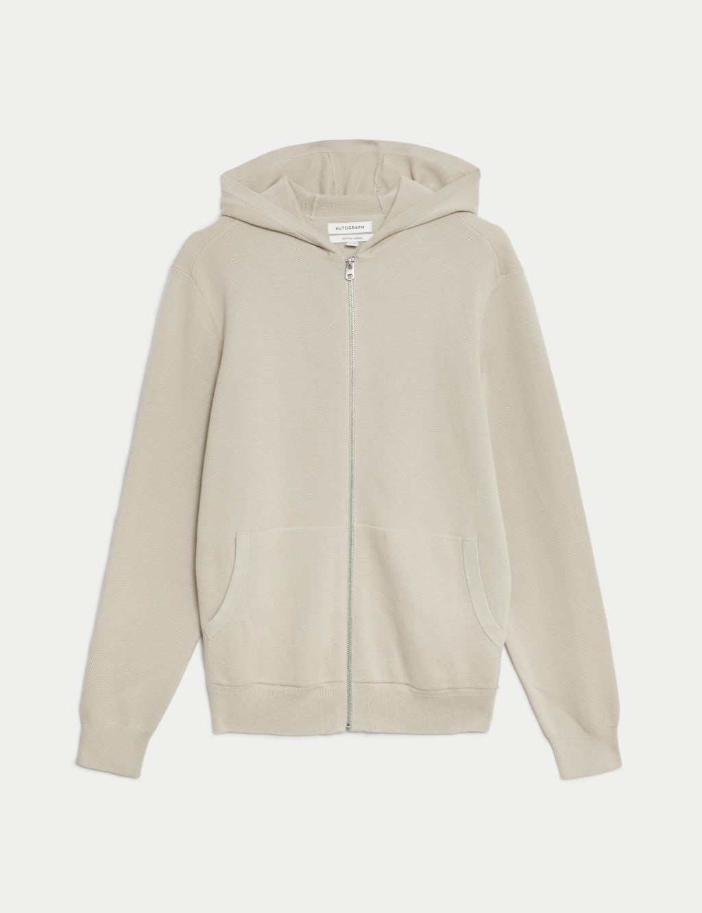 Cotton Rich Zip Up Knitted Hoodie image 2