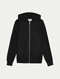 Cotton Rich Zip Up Knitted Hoodie