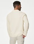 Bouclé-Strick-Poloshirt aus Baumwollmischgewebe