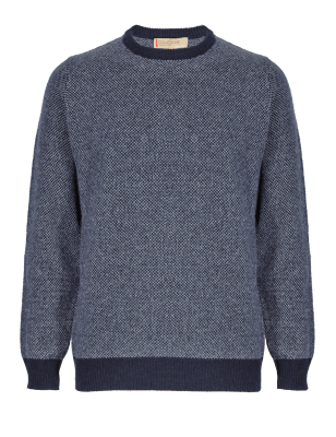 Wool Rich Birdseye Jumper with Cashmere | Collezione | M&S