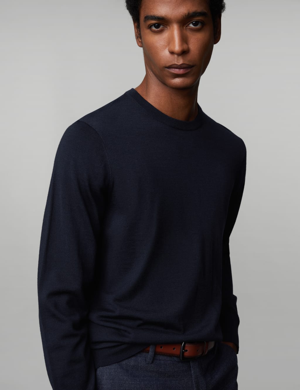 Pure Extra Fine Merino Wool Crew Neck Jumper image 4