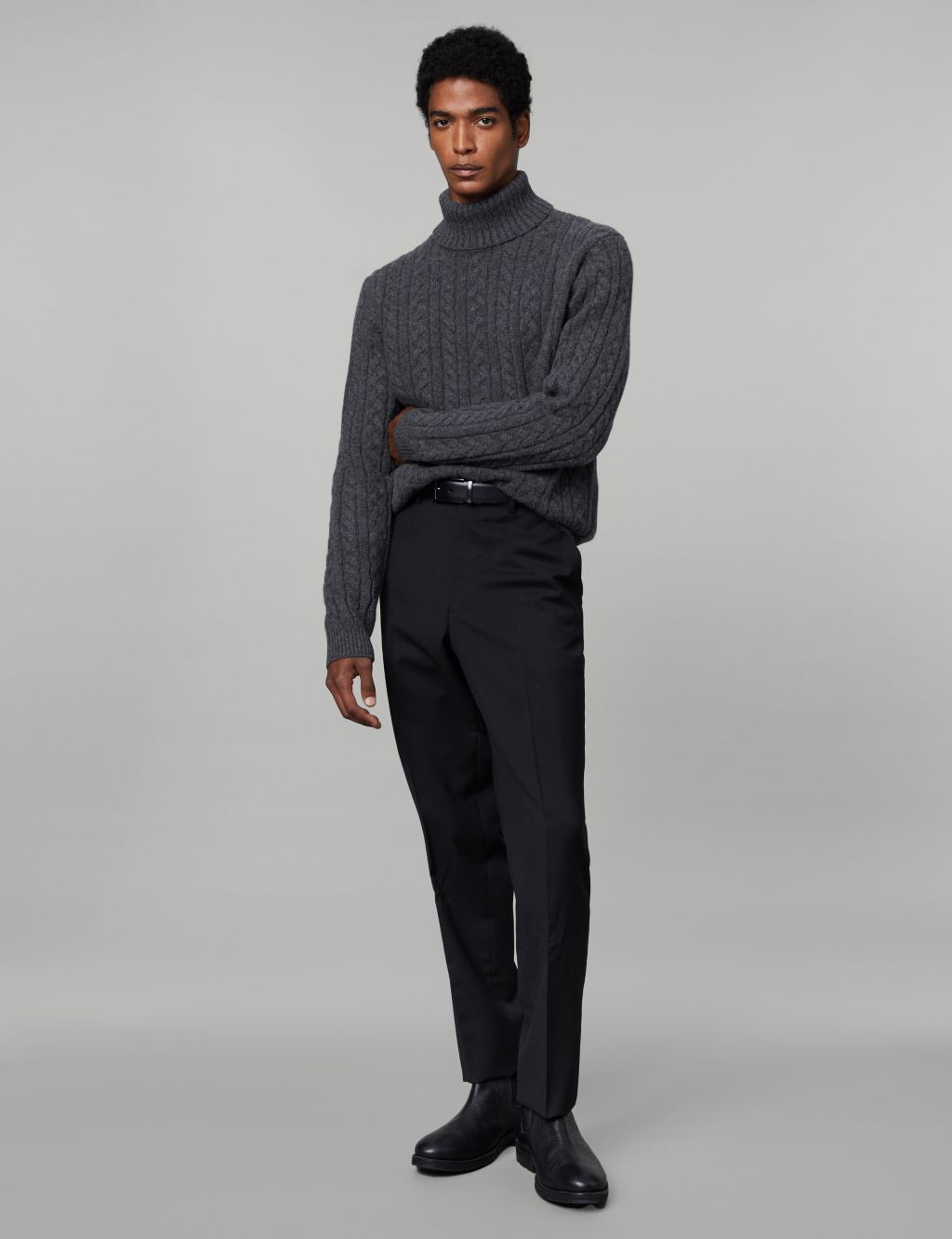 Pure Lambswool Cable Roll Neck Jumper image 4