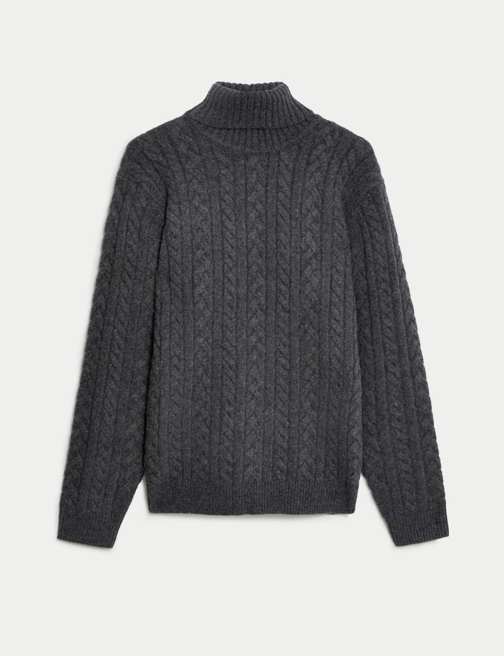 Pure Lambswool Cable Roll Neck Jumper image 2