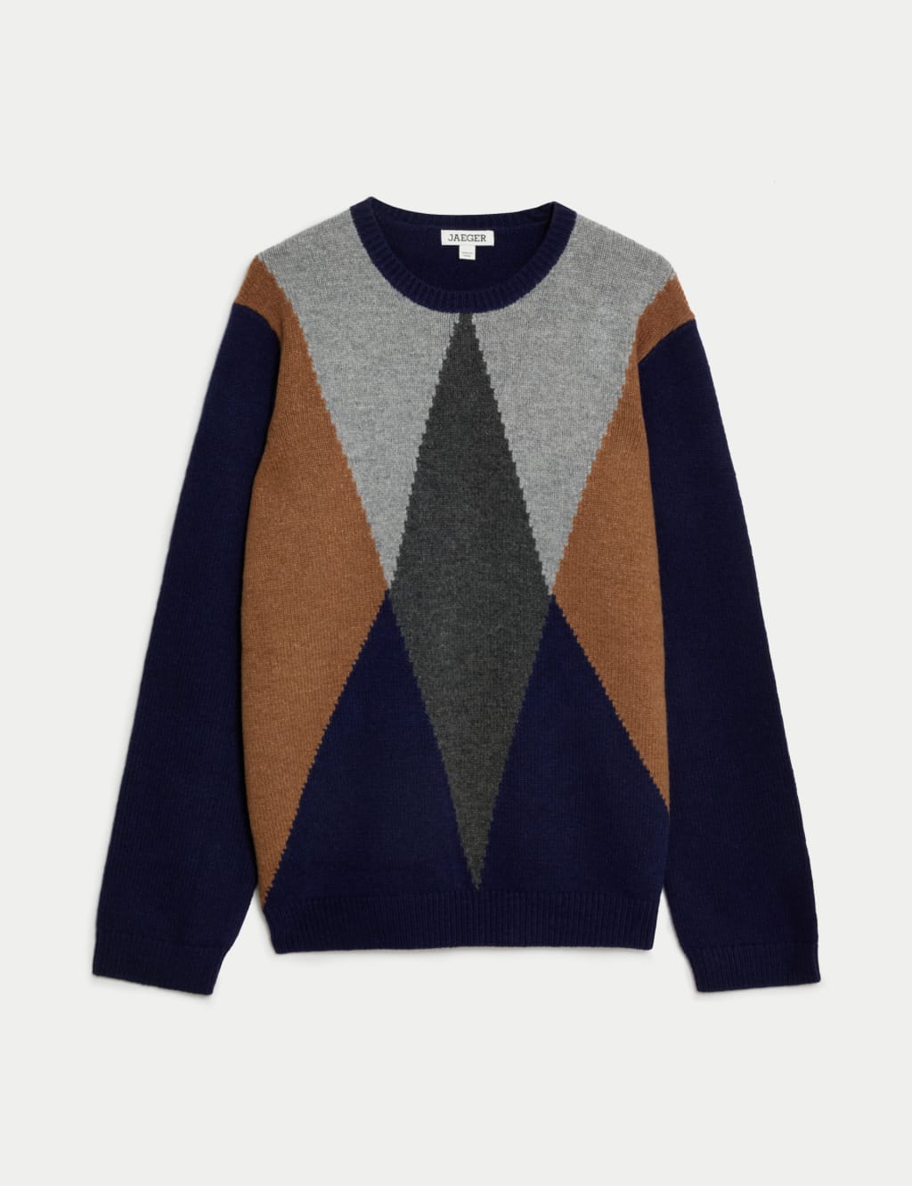Pure Lambswool Argyle Crew Neck Jumper image 2