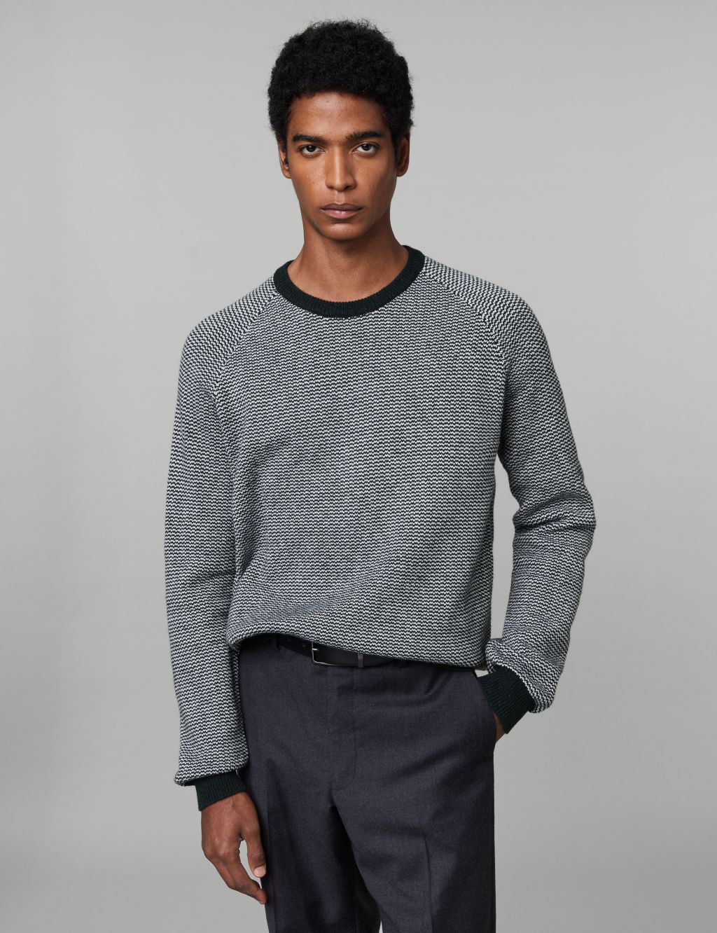 Wool Rich Crew Neck Jumper with Cashmere image 4