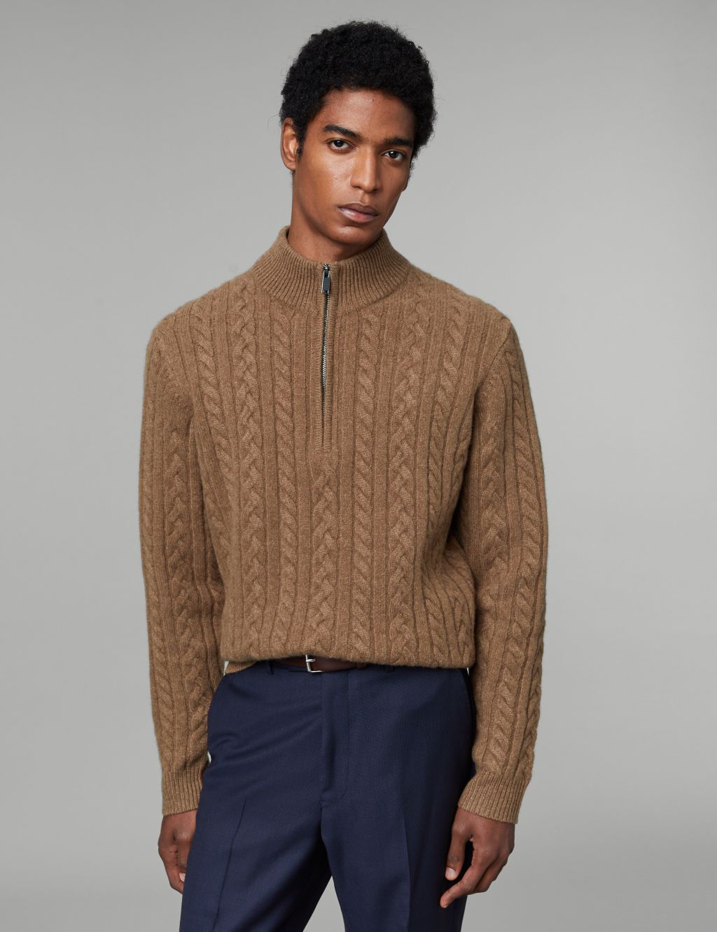 Pure Lambswool Cable Half Zip Jumper image 4