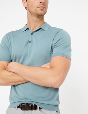 silk cotton polo shirt