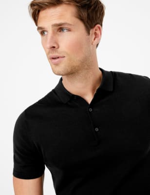 silk knit polo shirts