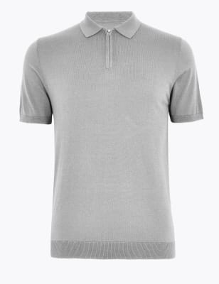 silk knit polo shirts