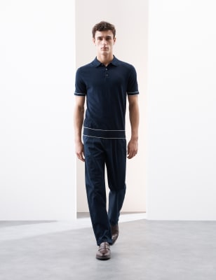 

Autograph Polo de punto de algodón de sedaMens - Dark Navy, Dark Navy