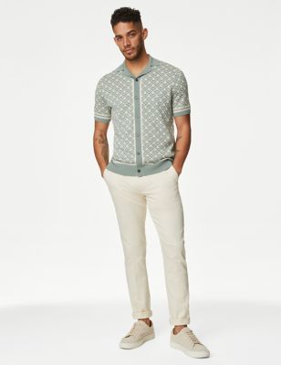 Cotton Rich Short Sleeve Knitted Polo Shirt - BG