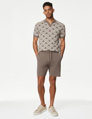 Autograph Mens Cotton Rich Knitted Shorts - SREG - Taupe, Taupe,Black