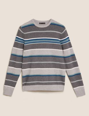Ribbed Striped Crew Neck Jumper | M&S Collection | M&S