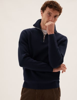 

M&S Collection Jersey acanalado con algodónMens - Navy, Navy