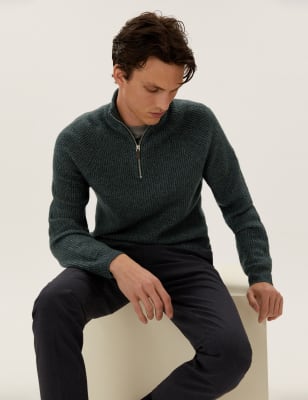 

M&S Collection Jersey supersuave con cuello chimeneaMens - Dark Bottle, Dark Bottle