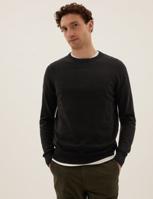 

Mens M&S Collection 2er-Pack Pullover aus reiner Baumwolle mit Rundhalsausschnitt - Navy Mix, Navy Mix