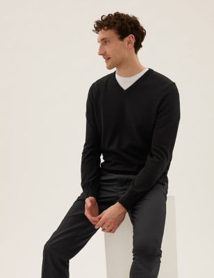 M&S Mens Pure Cotton Two Pack V Neck Jumper