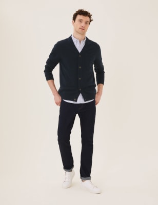 

Mens M&S Collection Lambswool Knitted Cardigan - Navy, Navy