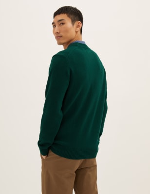 

Mens M&S Collection Lambswool Knitted Cardigan - Green, Green