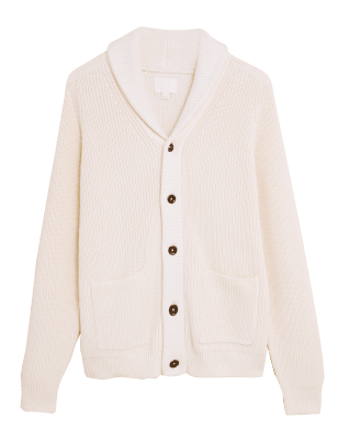 

Mens M&S Originals Kirkstall Pure Cotton Shawl Neck Cardigan - Cream, Cream