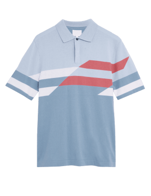 

M&S Originals Polo de punto de bloques de color de algodónMens - Light Blue, Light Blue