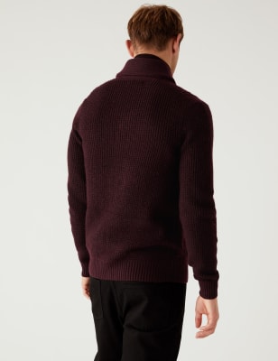 Brae Black Cable Knit Sweater Layered Shirt