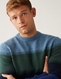 Striped Crew Neck Jumper with Wool