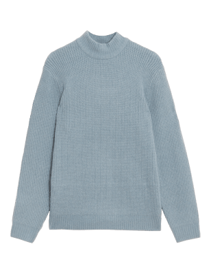 

Mens M&S Collection Chunky Roll Neck Jumper - Light Blue, Light Blue