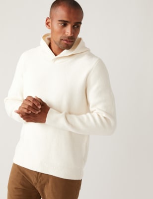 Cotton Blend Knitted Hoodie