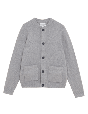 

Mens M&S Collection Cotton Blend Knitted Bomber - Grey, Grey