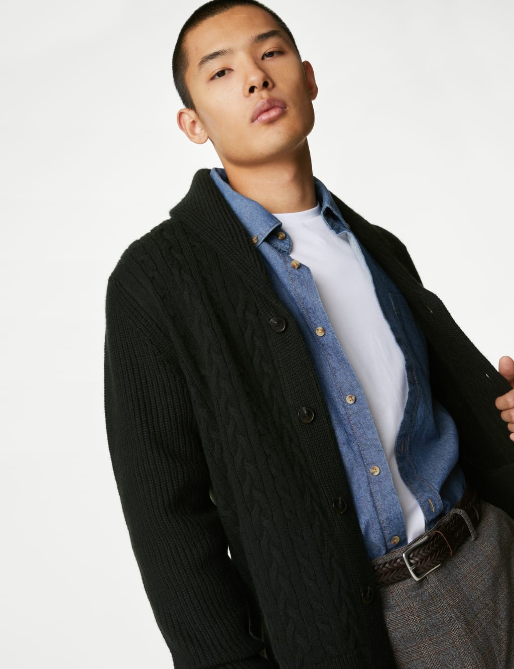 Cable Shawl Collar Cardigan image 4