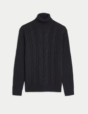 Chunky Cable Roll Neck Jumper