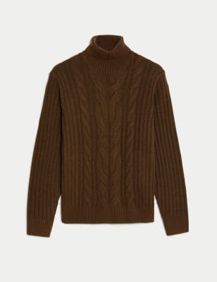 Chunky Cable Roll Neck Jumper