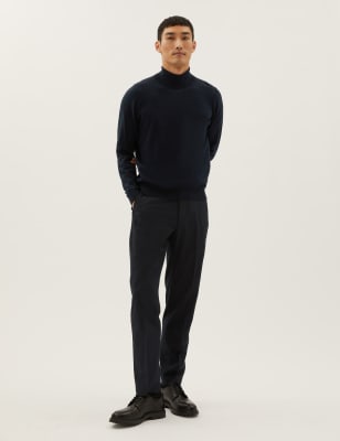 

Mens M&S Collection Cotton Rich Roll Neck Jumper - Navy, Navy