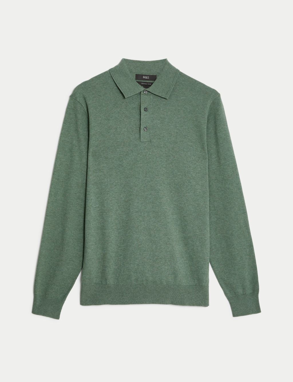 Cotton Rich Tipped Knitted Polo Shirt image 2