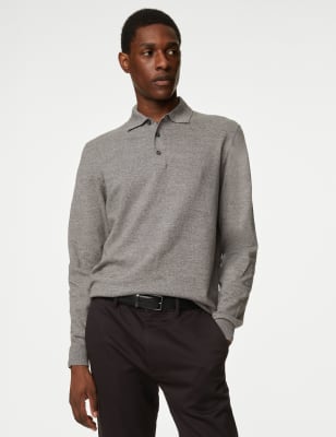 

M&S Collection Polo de algodón de punto con ribeteMens - Grey, Grey